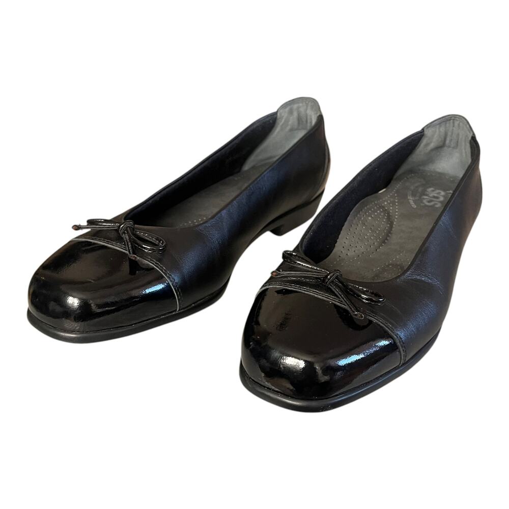 SAS Coco Slip on Black Loafers Bow NEW Size 9 NARROW